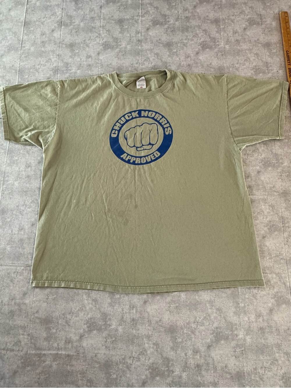 Anvil Beige Check Norris Graphic Print Cotton Men's 2XL Crew Neck T-Shirt